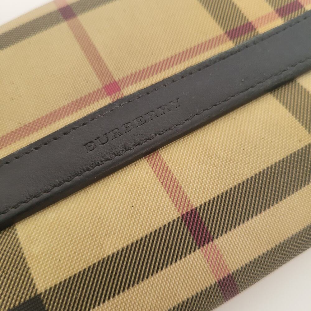 Burberry London Women's Classic Check Plaid Coated Canvas Leather Snap Wallet - Picture 14 of 15